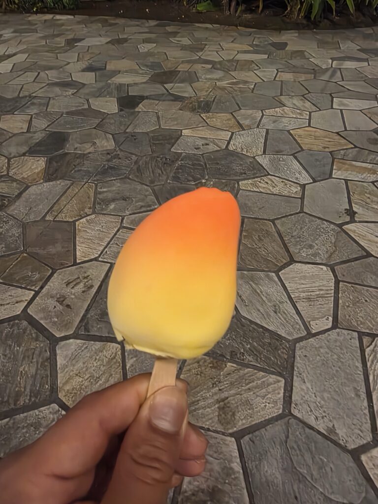 Propitious Mango Ice Cream at a market next to Kona Coffee in Waikiki