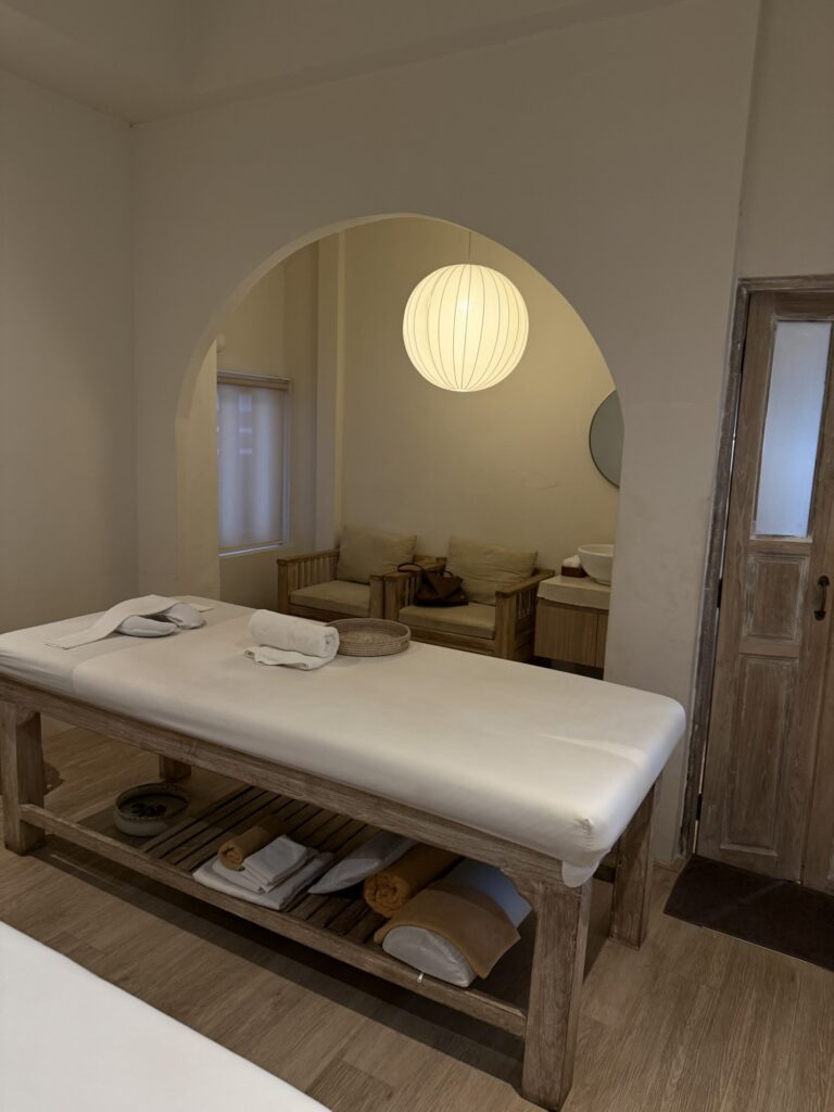 Serene private massage room setup at Cheeva Spa Chiang Mai
